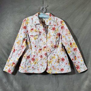 Coldwater Creek 100% Cotton Lightweight Jacket Floral Size W18